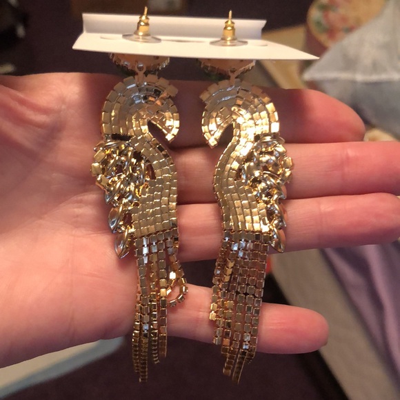 NEW Stunning Crystal Natasha Long Dangling Rhinestone Earrings - Picture 17 of 17